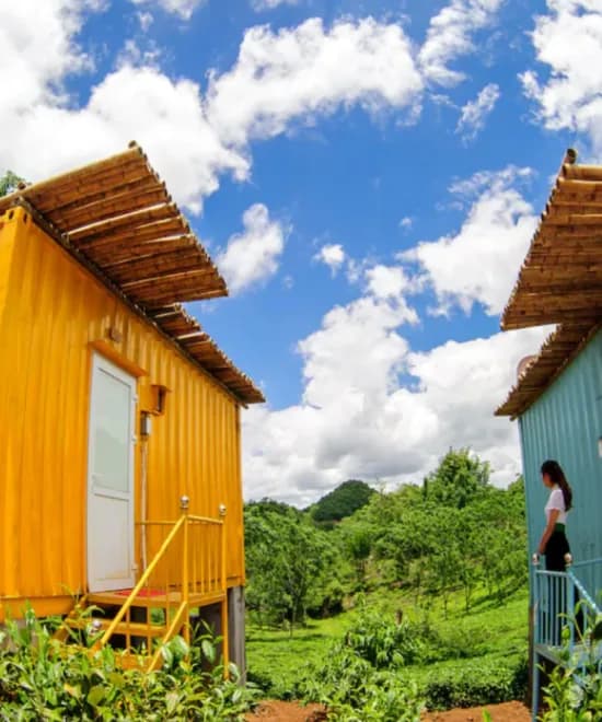 Ngủ trong nhà container sắc màu