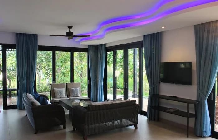 Phòng khách kết nối sân vườn