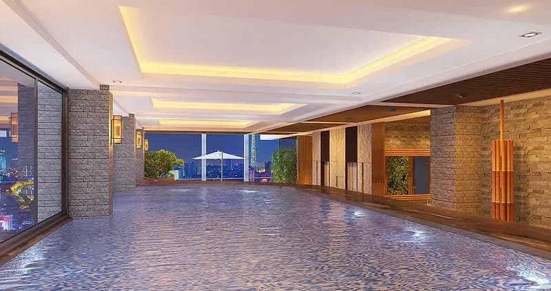 Hồ bơi trong nhà tầng cao