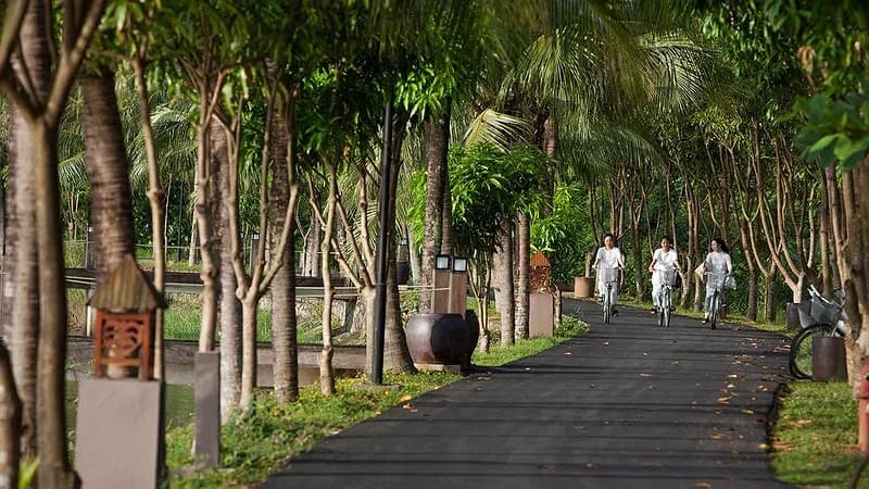 Đạp xe trong khuôn viên