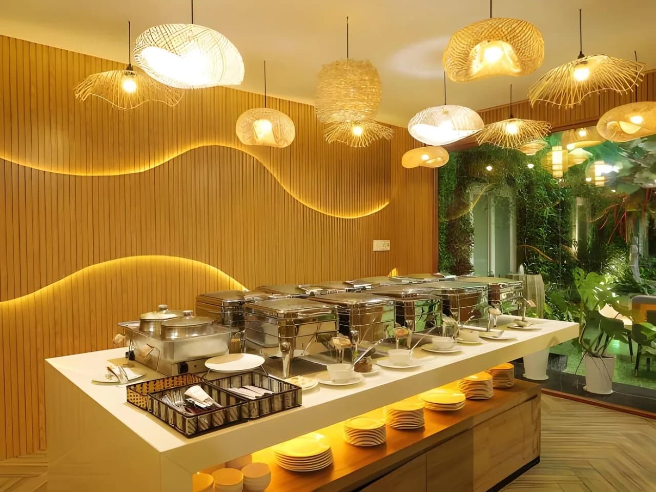 Quầy buffet & bếp mở